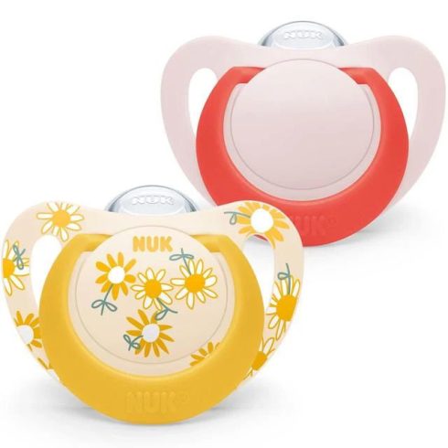 NUK Star szilikon játszó és altatócumi (2 db) 18-36 hó - flowers