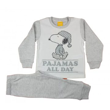 Pamut pizsama Snoopy mintával (104) - szürke 