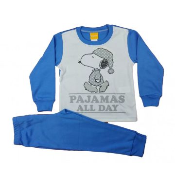 Pamut pizsama Snoopy mintával (104) - kék