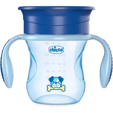   Chicco Perfect  Cup 360° itatópohár 200ml - 12m+ kék kutyus 