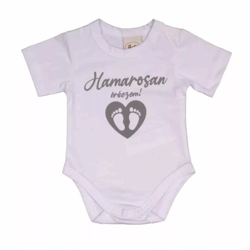 Rövid ujjú baba body - Hamarosan érkezem (56)