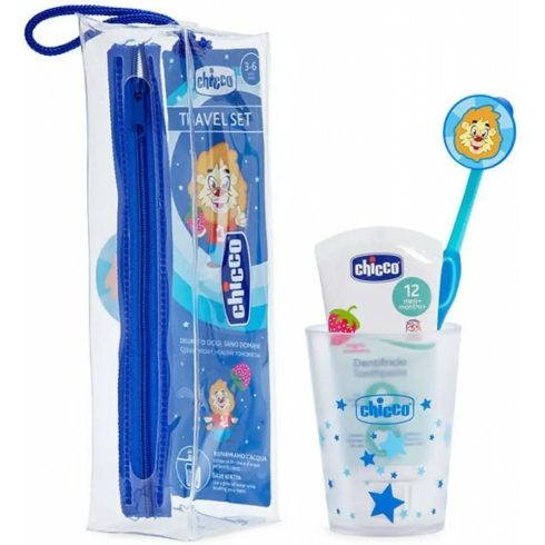 Chicco Travel Set, fogápoló szett poharas kék 3év +