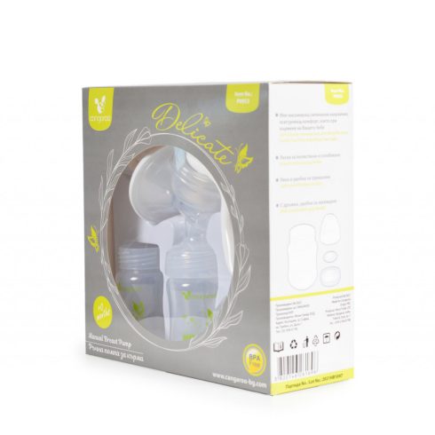 Cangaroo Delicate kézi mellszívó 2 cumisüveggel - fehér 