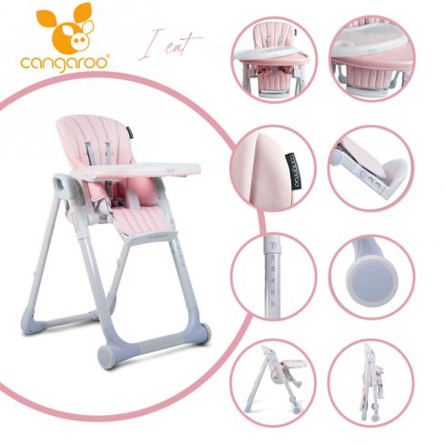 Cangaroo I Eat multifunkciós etetőszék - rózsaszín