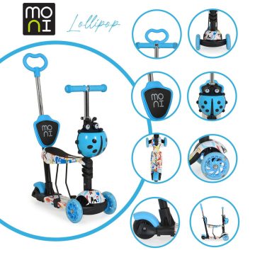 Moni Lollipop roller üléssel katicás kék 