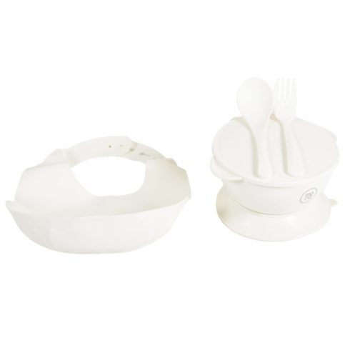 Moni SURPRISE multifunkciós etetőszék (ajándék szilikon tányérral, evőeszközzel, előkével) - Fehér 