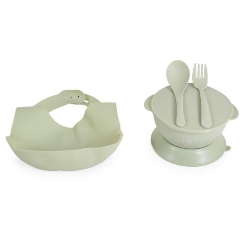 Moni SURPRISE multifunkciós etetőszék (ajándék szilikon tányérral, evőeszközzel, előkével) - Zöld