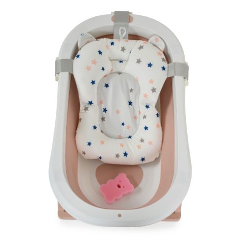 Moni Palma összecsukható kád fürdetőpárnával - rózsaszín 