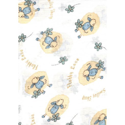 BabyBruin nyomott mintás textil pelenka, 2db - Barika kék 