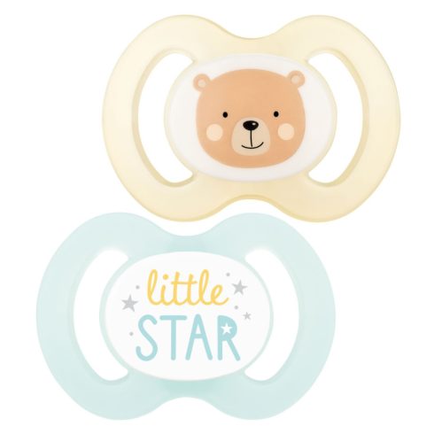 Baby-Nova nyugtató szilikon cumi szimmetrikus 6-18 hó 2db/csom. - Maci/little star