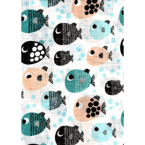 Mintás textil pelenka 1db-os - színes halacska 