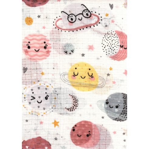 Mintás textil pelenka 1db-os - mosolygó bolygó 