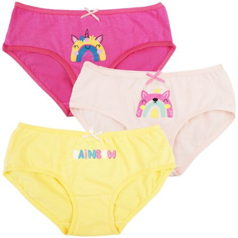 Yo Club kislány alsó 3 db 98/104 - sárga/pink/rózsaszín