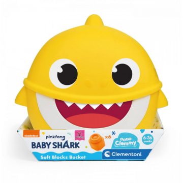 Clementoni - Baby Shark építőkocka tárolóban