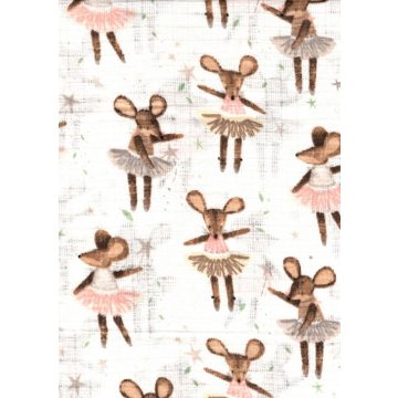 Mintás textil pelenka 1db-os - balerina egér
