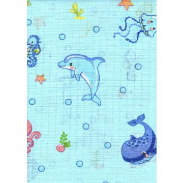 Mintás textil pelenka 1db-os - tengeri állatok kék