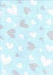 1db-os mintás textil pelenka kék - szívecske