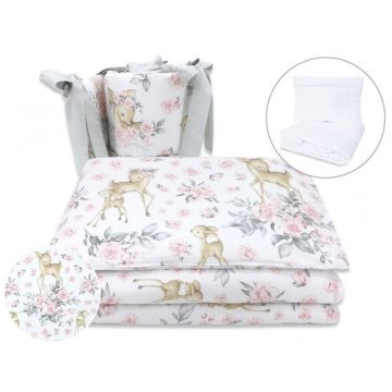 Baby Shop 5 részes babaágynemű - rózsaszín őzike