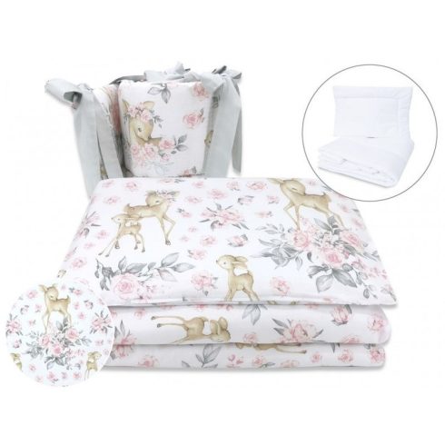 Baby Shop 5 részes babaágynemű - rózsaszín őzike