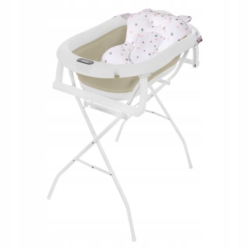 Premium Összecsukható kád hőmérővel és anatómiai támasztékkal + állvány - Beige