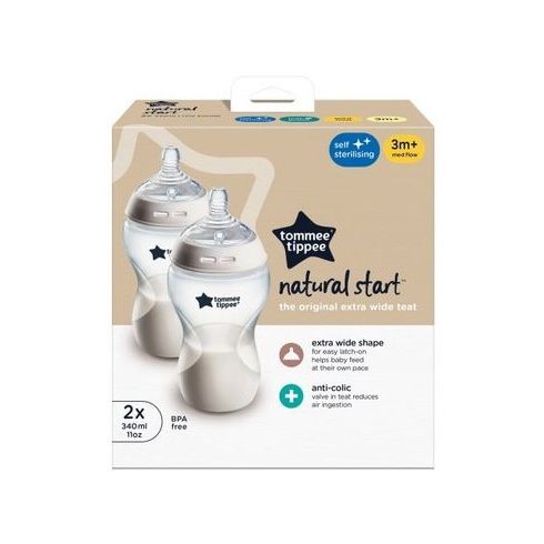 Tommee Tippee Natural Start 2*340ml cumisüveg 3 hó+