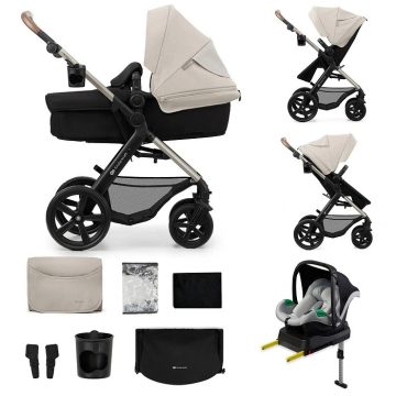   Kinderkraft Moov 2 + Mink pro 4:1 multifunkciós babakocsi  - Moonlight Grey
