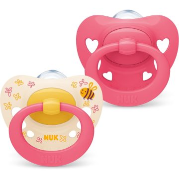 NUK Signature szilikon cumi  6-18 hó 2db - pink