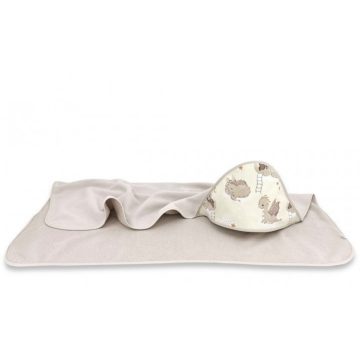   Baby Shop kapucnis fürdőlepedő 100*100 cm - bézs sárkány 