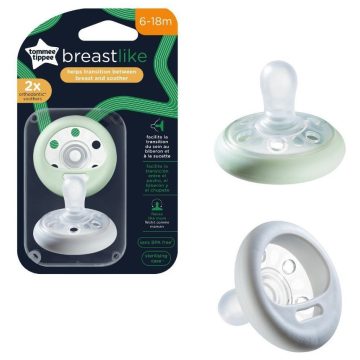   Tommee Tippee 2 db anyamell formájú nyugtató cumi 6-18 hó - szürke/menta