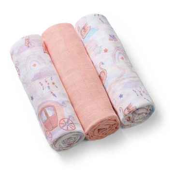   BabyOno 3 db-os színes,mintás textil pelenka - rózsaszín 