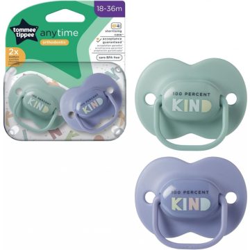   Tommee Tippee Anytime 2 db-os játszócumi 18-36 m - lila/zöld