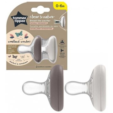   Tommee Tippee 2 db anyamell formájú nyugtató cumi 0-6 hó - chestnut & moonbeam