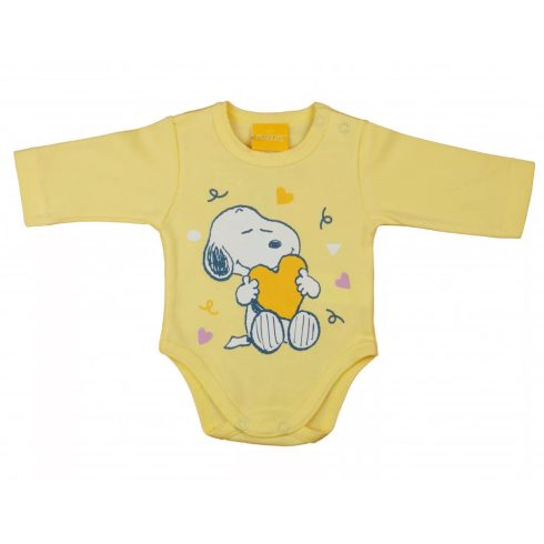 Hosszú ujjú baba body Snoopy mintával  (50) - sárga