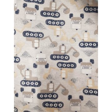   Vaganza mintás pamut babatakaró 70x90 cm - Munkagép/Szürke 