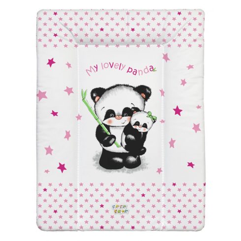 Babastar puha pelenkázó lap 50*70 cm - rózsaszín panda és mamája