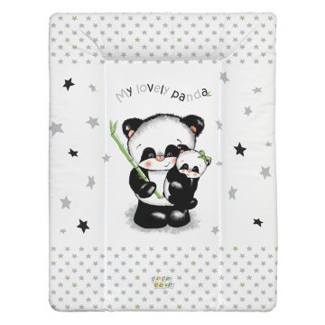   Babastar puha pelenkázó lap 50*70 cm - szürke panda és mamája