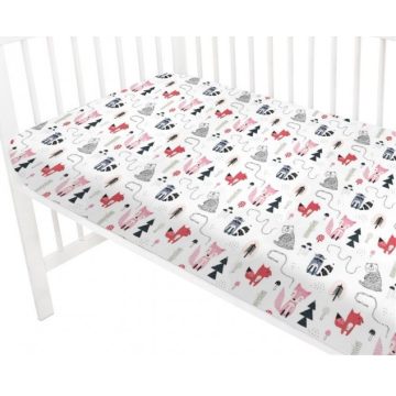 Baby Shop pamut,gumis lepedő 60*120 cm - kis róka 