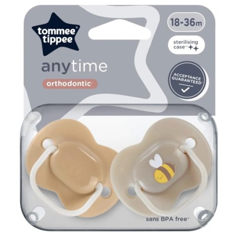 Tommee Tippee Anytime nyugtatócumi  18-36 hó 2 db  - méhecske
