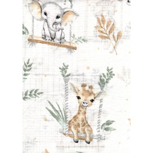 Mintás textil pelenka 1db-os - zöld szafari 