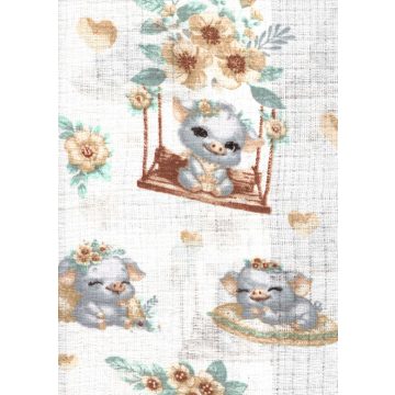 Mintás textil pelenka 1db-os - Boldog malac