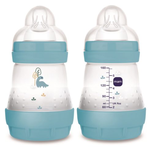 MAM Anti-Colic Matt cumisüveg 160ml 0hó+  Kék Dinó 