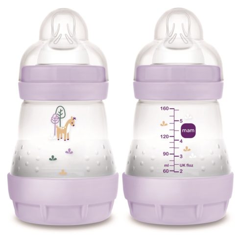 MAM Anti-Colic Matt cumisüveg 160ml 0hó+ Lila Zsiráf 