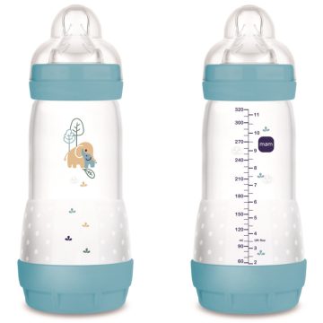 Mam Anti-Colic Matt  cumisüveg 320 ml  4hó+ Kék elefánt