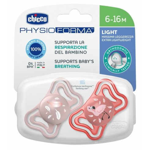 Chicco Physio Forma Light szilikon cumi 2 db, 6-16 hó rózsaszín 