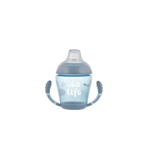 Canpol babies Toys szilikon itatópohár 230 ml 9hó+ - Sea life - Grey