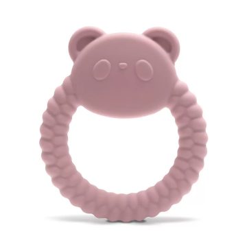 Lorelli Panda természetes szilikon rágóka - Deep Pink 