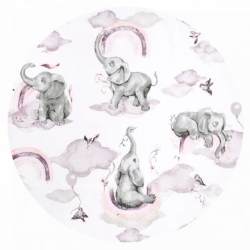   Baby Shop ágynemű huzat 90*120cm - szivárványos elefánt rózsaszín 