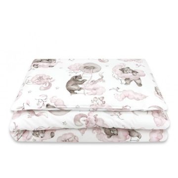   Baby Shop ágynemű huzat 90*120cm - Felhőn alvó állatok rózsaszín