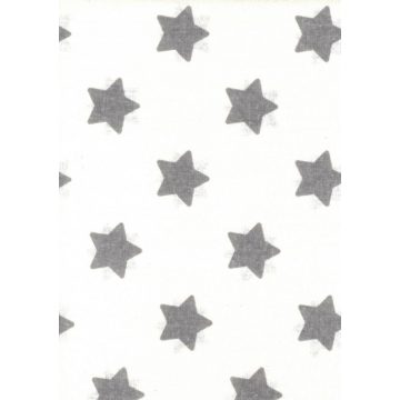   Mintás flanel kifogó 75×95 cm - fehér alapon szürke csillagok 