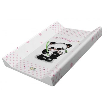   Babastar puha 2 ékes pelenkázó lap 50*70 cm - rózsaszín panda és mamája